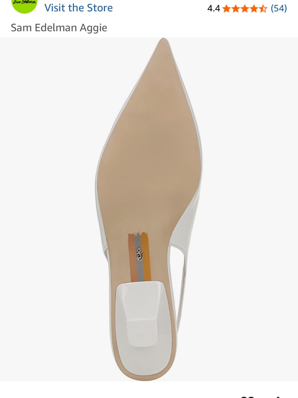 Sam Edelman Aggie White Pointed Slingback Mule
